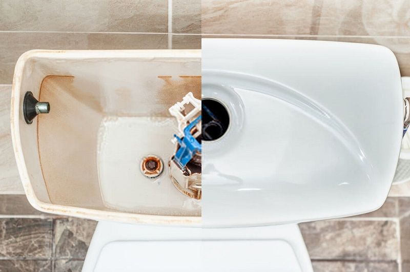 how to clean toilet tank