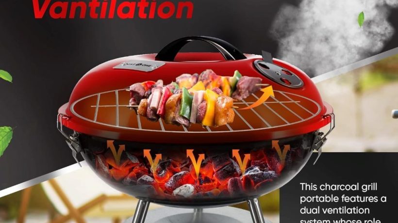 Gas One 14” Portable Charcoal Grill with Locking Lid And Dual Vents: A Comprehensive Review