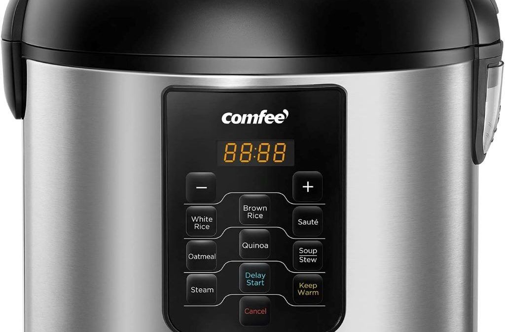 COMFEE’ 10-cup rice cooker with 8-in-1 cooking functions and 5.2 QT capacity