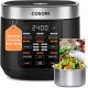 COSORI 10-Cup Rice Cooker with 18 cooking functions and ceramic non-stick inner pot in black.