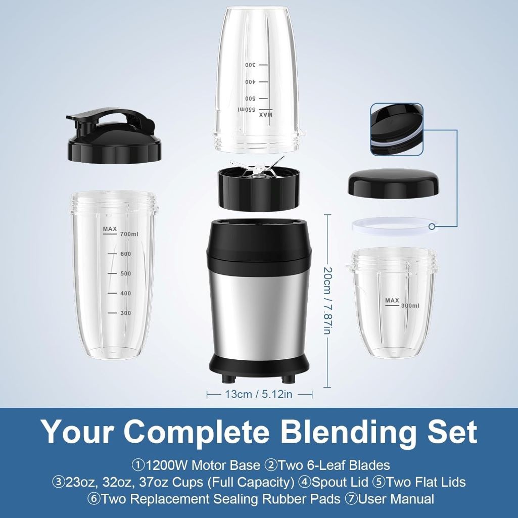 Complete Colarlemo 12-piece blender kit for smoothies, shakes, and ice crushing.