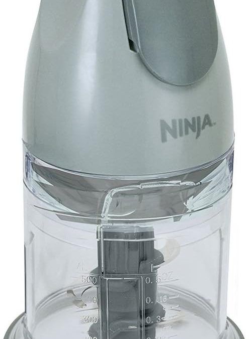 Ninja QB900B Master Prep blender and food processor with 48 oz pitcher and 16 oz chopping bowl on countertop.