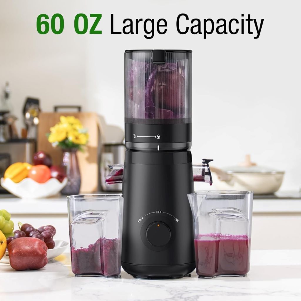 High-yield, easy-to-clean TUUMIIST Cold Press Juicer in black