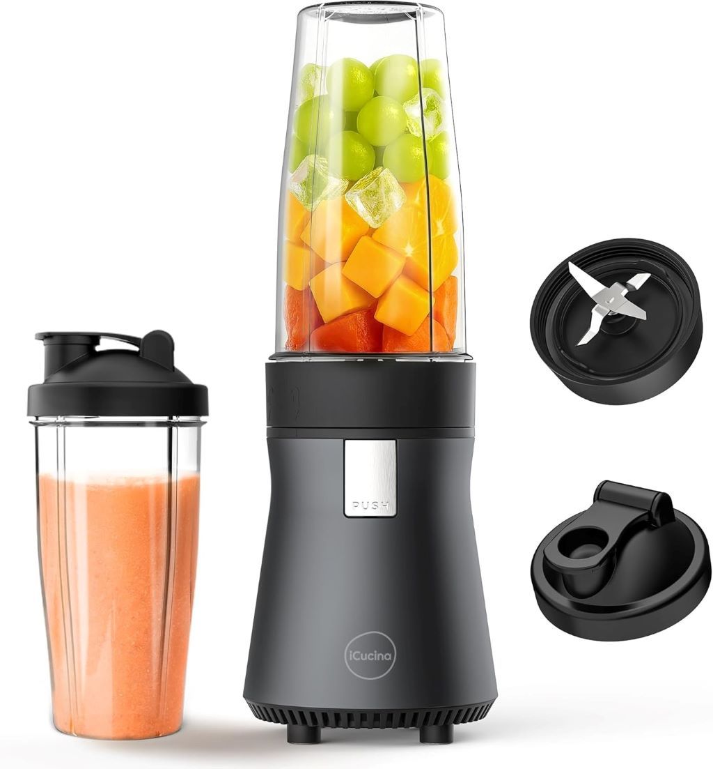 iCucina single-serve personal blender with pulse technology and travel cups