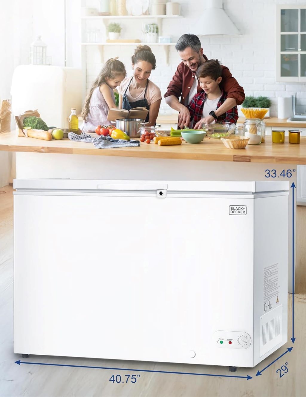 BLACK+DECKER 10 Cu. Ft. freezer chest ideal for home storage and bulk food freezing