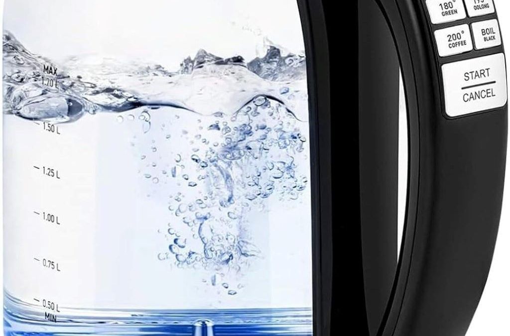 Cosori 1.7L electric kettle with six temperature presets and 60-minute keep warm function