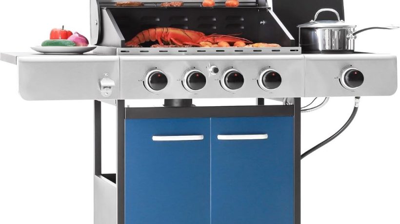 Captiva Designs 4-Burner Gas Grill with Side Burner – Durable Outdoor BBQ for Patio & Backyard