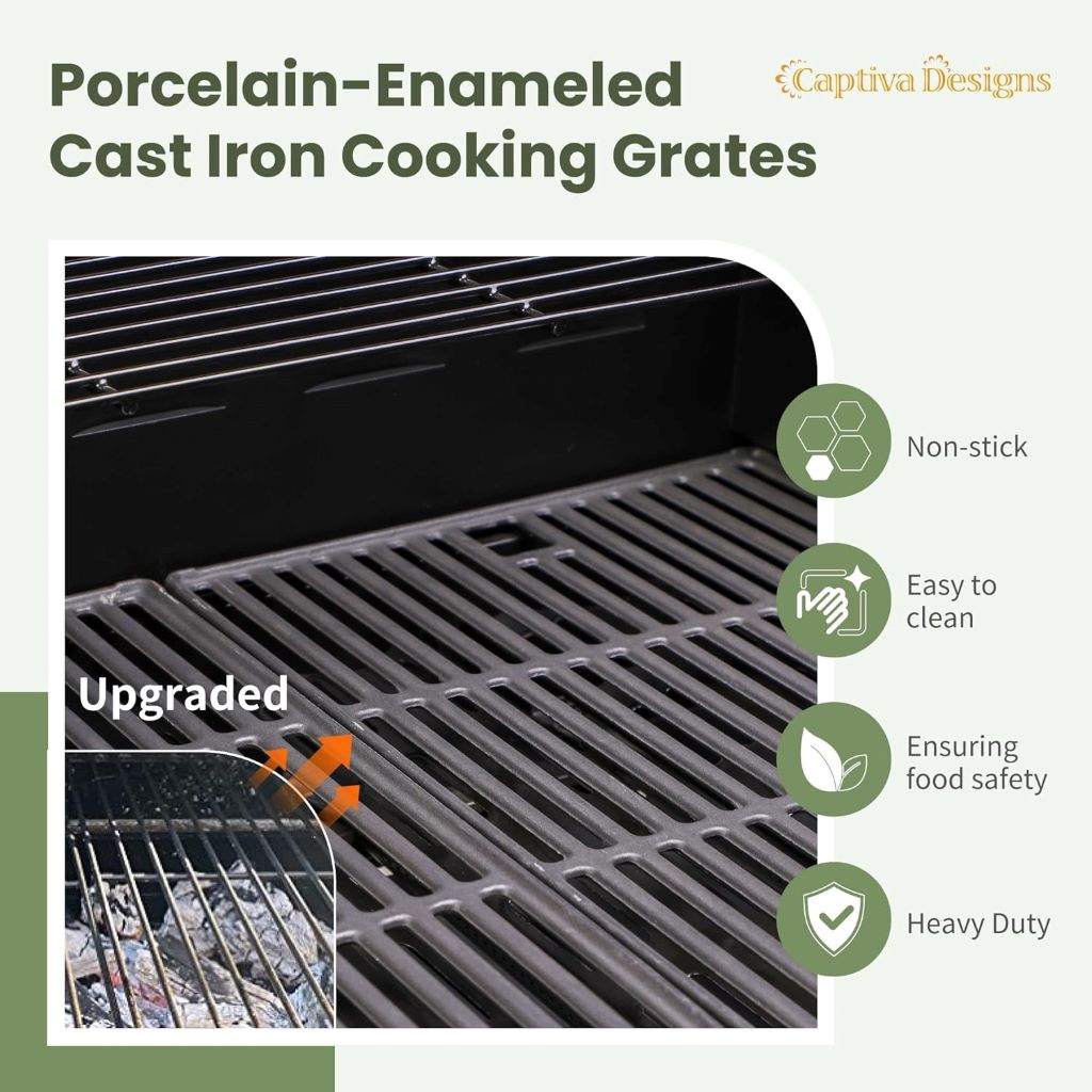 Outdoor BBQ grill with 4 burners and side burner by Captiva Designs for patio gatherings