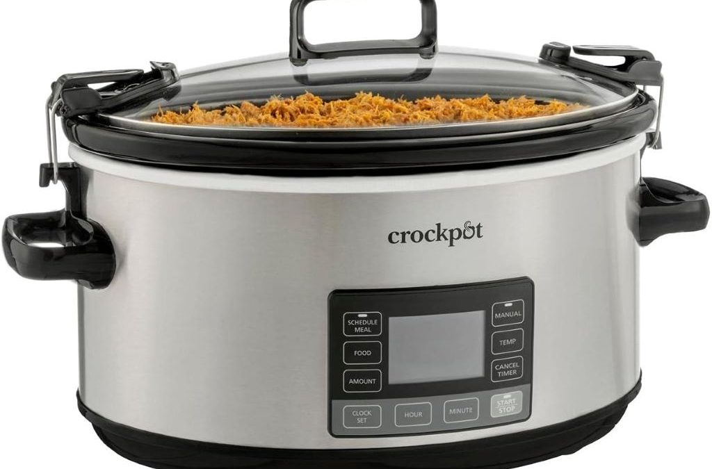 Crock-Pot 7-Quart programmable slow cooker with locking lid in stainless steel