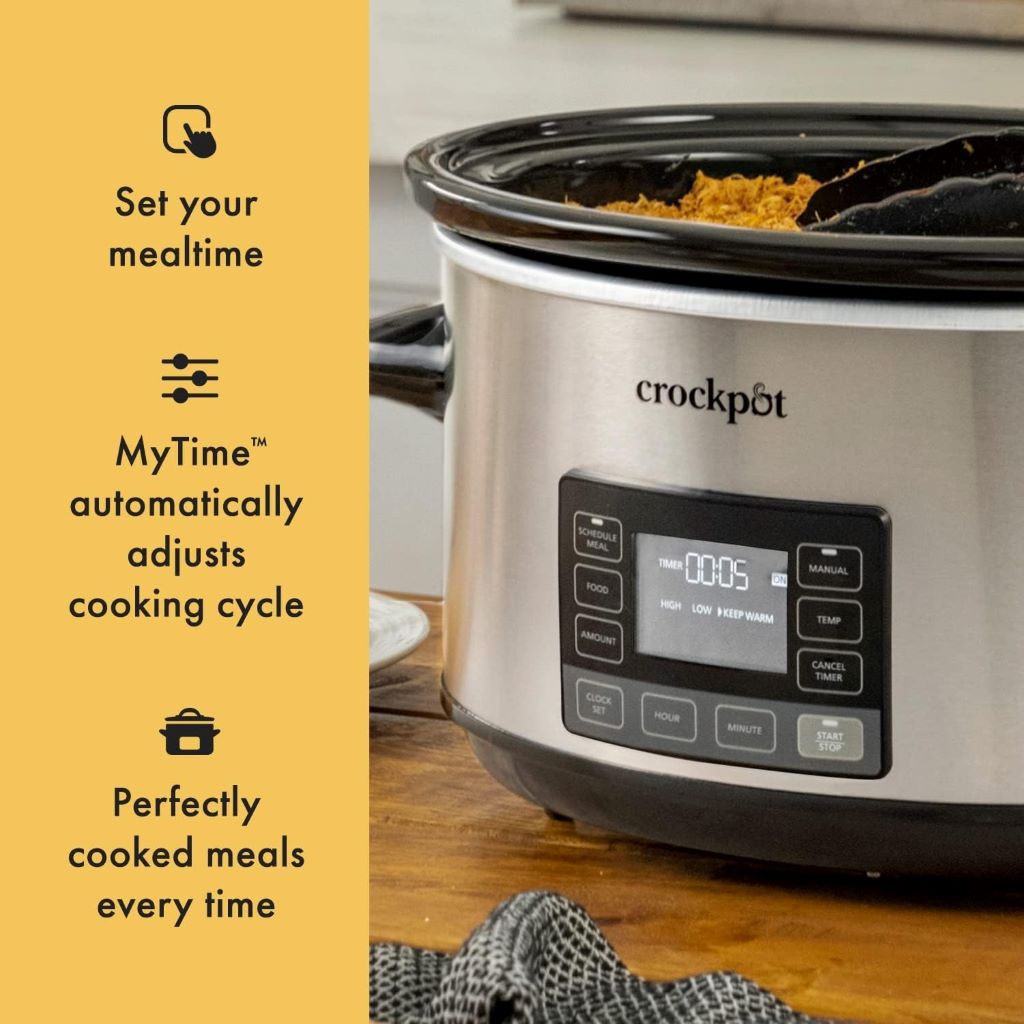 Stainless steel Crock-Pot programmable slow cooker with digital timer