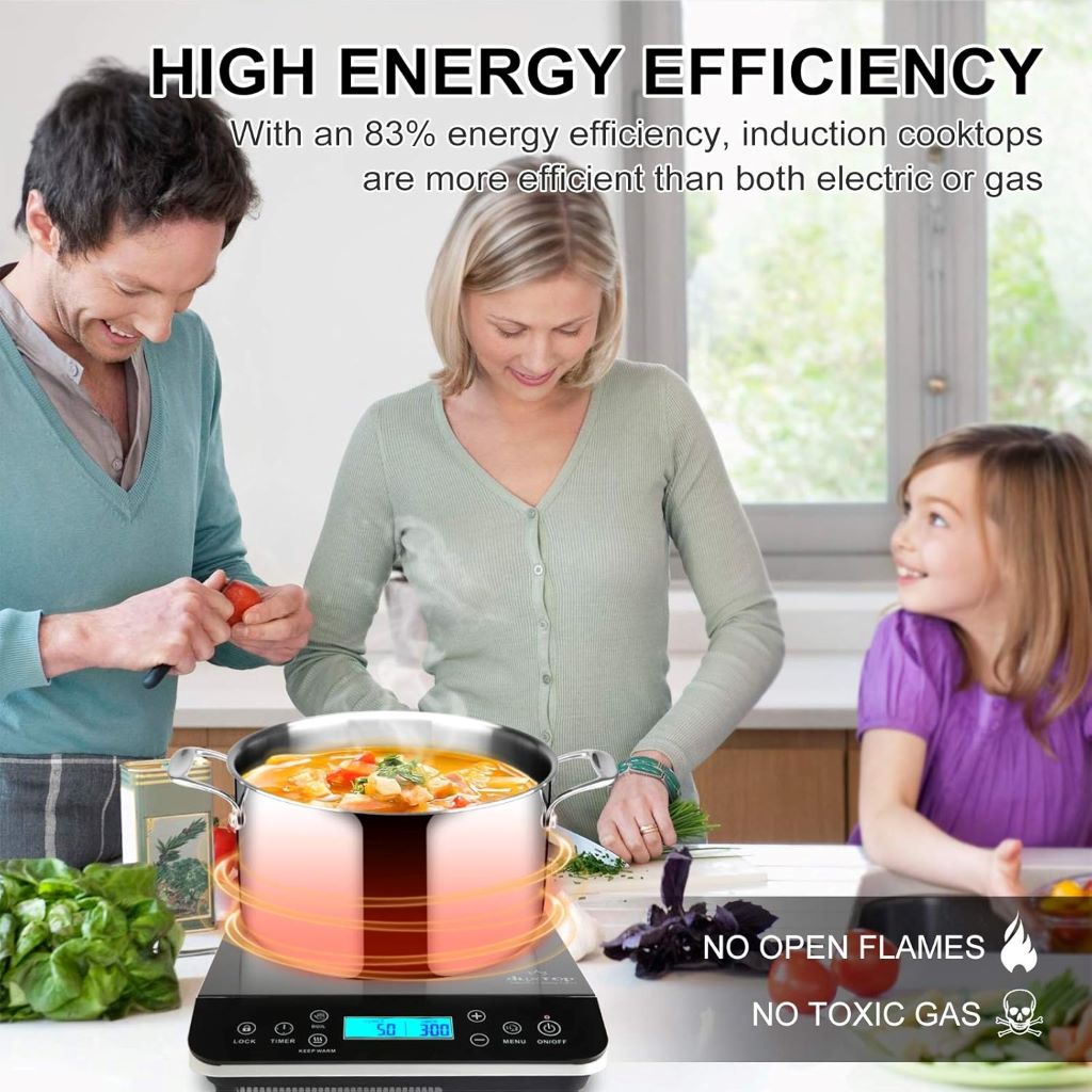 Compact Duxtop 9600LS induction burner with digital display and touch panel