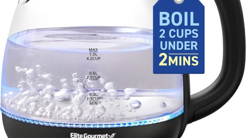 Elite Gourmet 1.0L Glass Kettle – Fast, Stylish And Safe