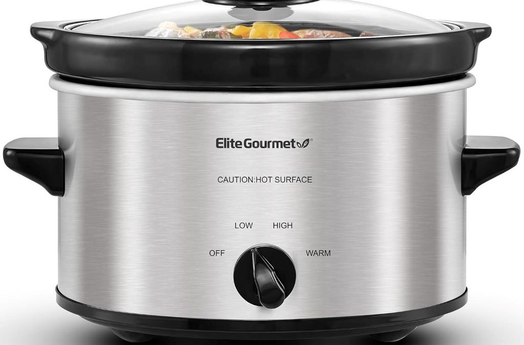 Elite Gourmet 2-quart slow cooker with adjustable temperature control