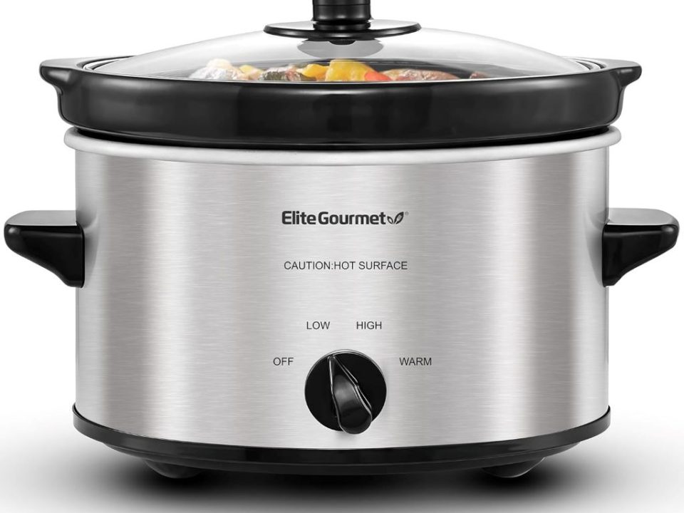 Elite Gourmet 2-quart slow cooker with adjustable temperature control