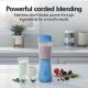 Hamilton Beach 14oz personal blender with travel lid in blue, perfect for smoothies and shakes.