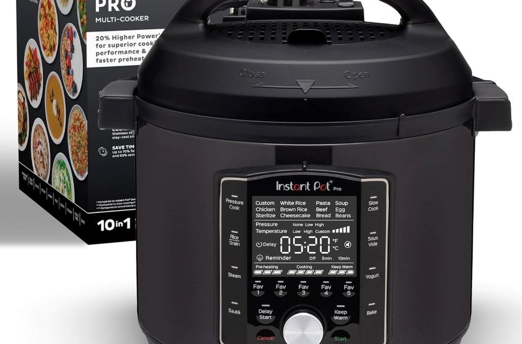 Instant Pot Pro 8QT 10-in-1 multi-cooker with pressure, slow cook, and sous vide functions