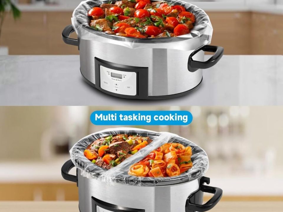 Large slow cooker bags by JVVFUU, 13x21 inches, fits oval and round Crock Pots.