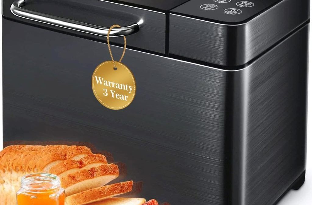 KBS 17-in-1 Bread Maker with stainless steel body and touch panel for baking bread, jam, yogurt, and more.