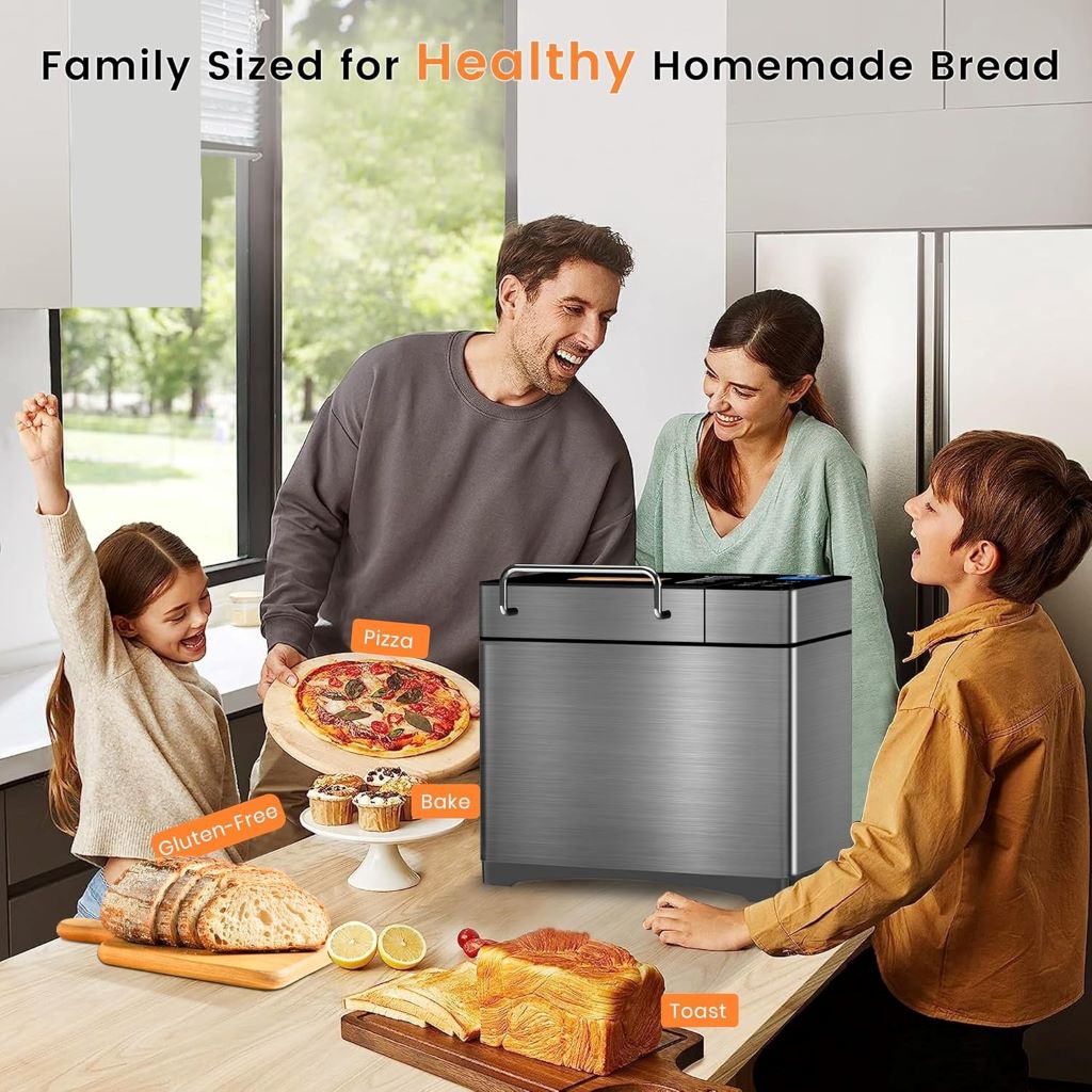 Versatile KBS bread machine featuring dual heaters, gluten-free programs, and multiple loaf sizes.