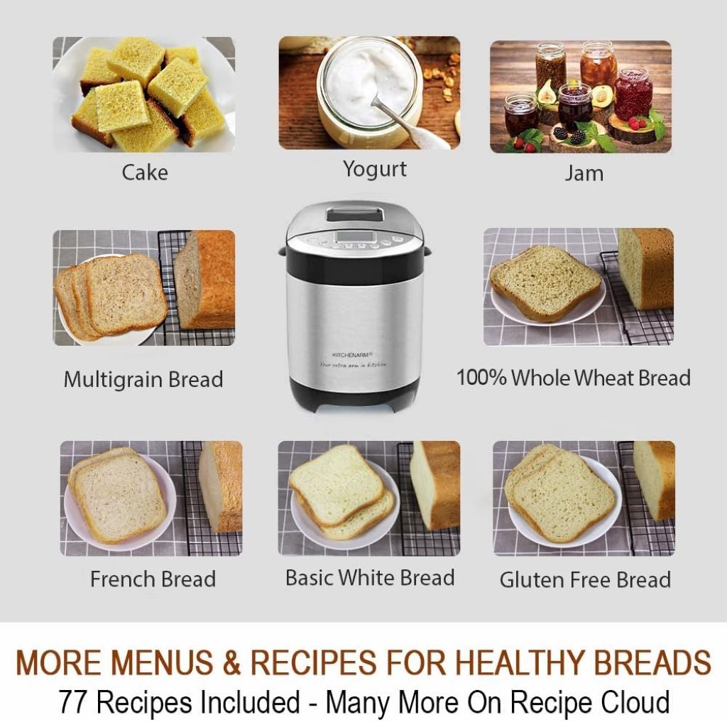 Stainless steel KitchenArm bread machine for homemade, gluten-free bread