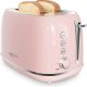 Keenstone 2-slice retro pink toaster with wide slots and stainless steel finish
