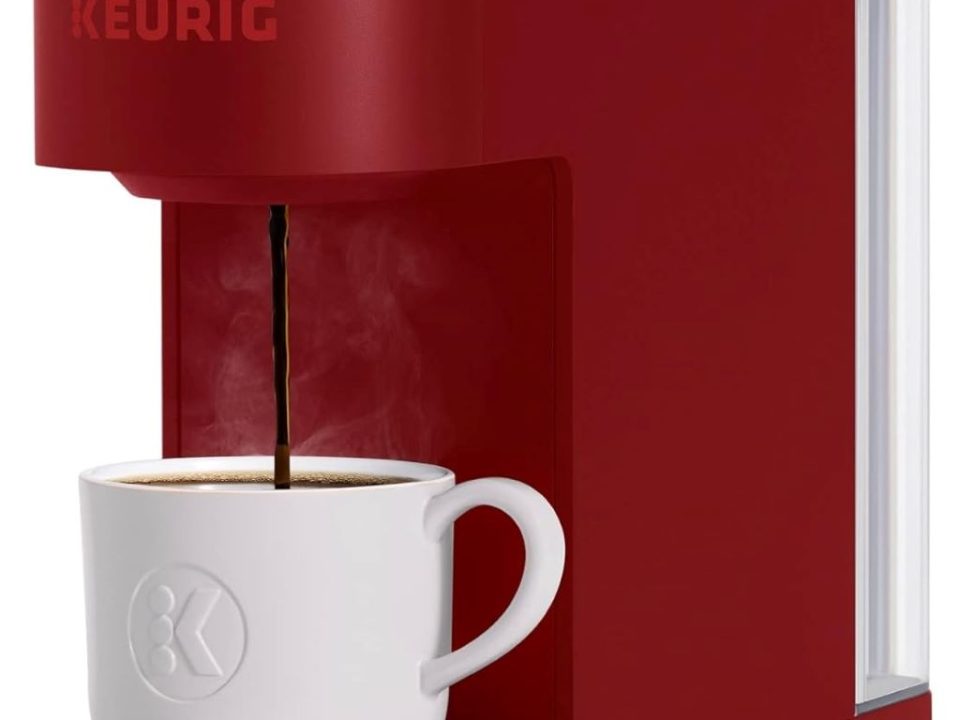 Keurig K-Slim single serve coffee maker in scarlet red with 46oz water reservoir
