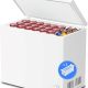 Kismile 7.0 Cu.Ft white chest freezer with top-open door and removable storage baskets
