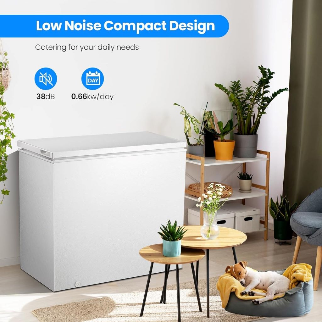 Compact Kismile chest freezer ideal for home, kitchen, office, or bar use