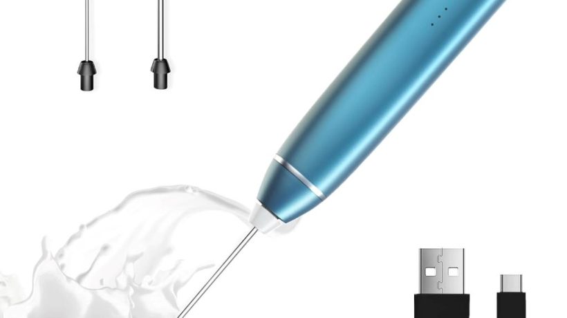 Laposso Rechargeable Milk Frother – 3-Speed Handheld Whisk in C-Blue
