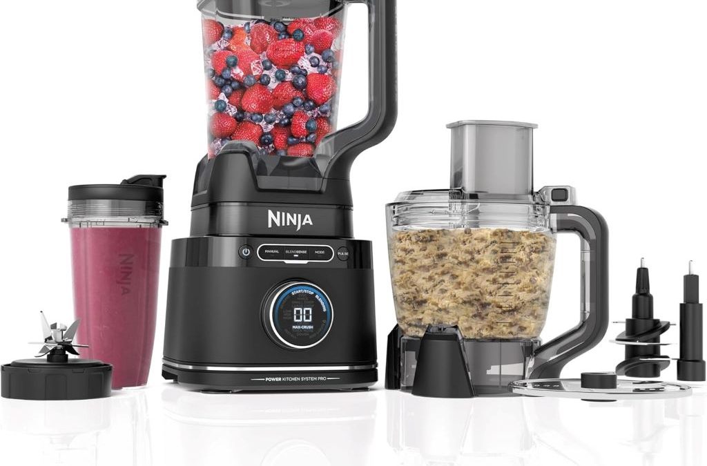 Ninja TB401 all-in-one blender and food processor with 1800-watt motor in black