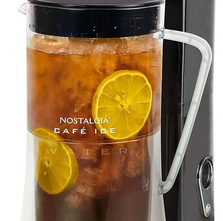 Nostalgia 3-Quart iced tea and coffee brewing system with insulated pitcher and strength selector