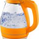Stylish OVENTE glass kettle for tea and coffee, BPA-free with removable filter