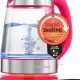 Peach Street 1.7L electric glass kettle with LED light and cool-touch handle