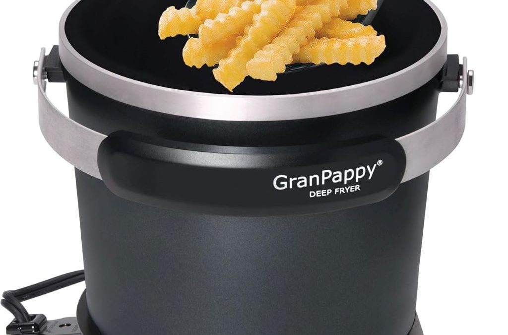 Presto 8-Quart Multi-Cooker with fryer and steamer functions on kitchen counter