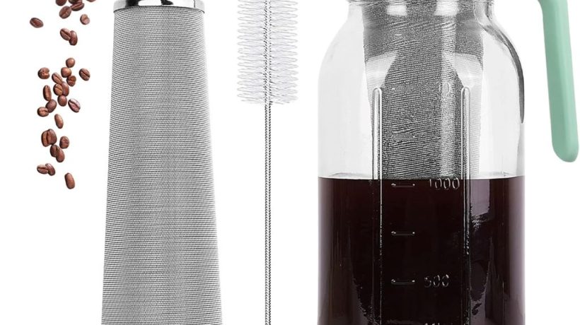 QHH 64oz Cold Brew Coffee Maker Review – Durable Glass Mason Jar Pitcher with Stainless Steel Filter