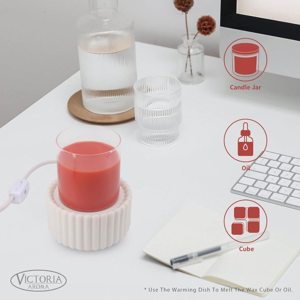 Electric 3-in-1 ceramic wax burner by VICTORIA AROMA for home, office, and bedroom