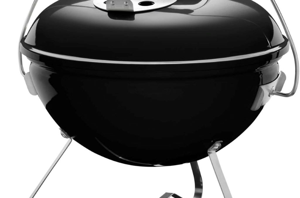 Weber Smokey Joe Premium 37cm portable charcoal BBQ grill with lid and steel legs