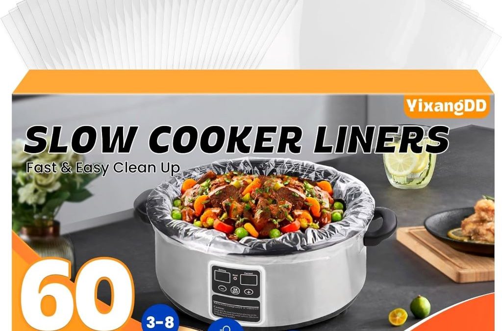 YixangDD 60-pack slow cooker liners, large BPA-free disposable bags for 3–8 quart pots