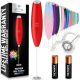 Zulay red handheld milk frother with AA batteries, durable and easy to clean