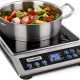 ChangBERT 1800W portable induction cooktop with large 8-inch heating coil and stainless steel design.