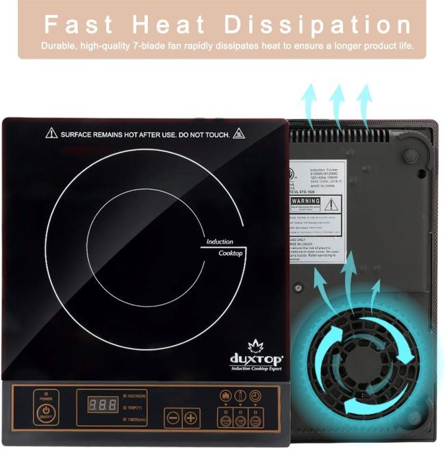 Compact Duxtop portable induction cooktop model 8120MC in kitchen setting