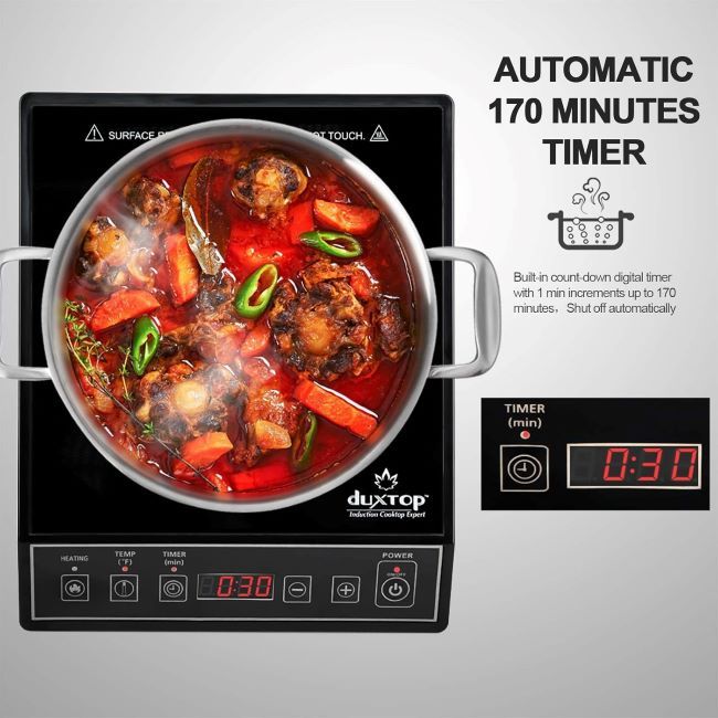 Top-rated Duxtop 9100MC/BT-M20B portable induction cooker in use