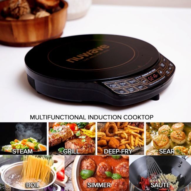 Nuwave Gold Induction Cooktop with 12-inch ceramic glass and 8-inch heating coil