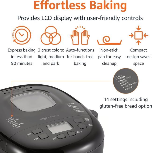 Bread maker for gluten-free, dough, and homemade breads