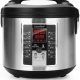 COMFEE 5-in-1 Multi Cooker in black and silver, 5.2Qt, with 12 cooking programs and 24-hour keep warm.