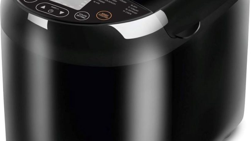 Elite Gourmet EBM8103B Programmable Bread Maker – 19 Menus, 2-lb Loaf, Black