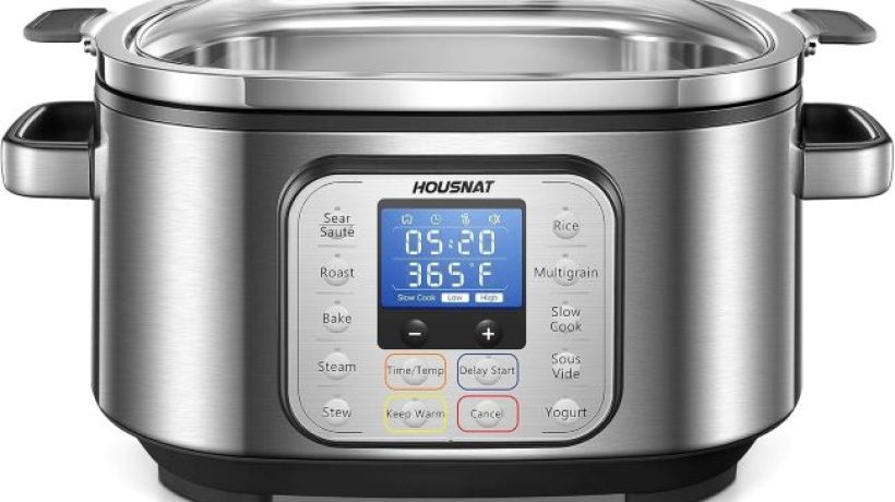 HOUSNAT 10-in-1 Programmable 6QT Slow Cooker – Versatile and Family-Friendly
