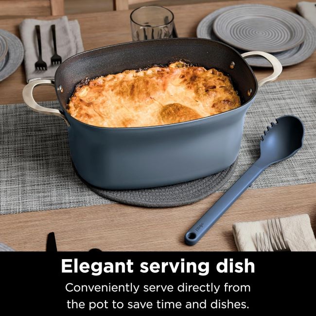 8.5-quart Ninja MC1001 Foodi multi-cooker with oven-safe pot, glass lid, and multi-function cooking features.