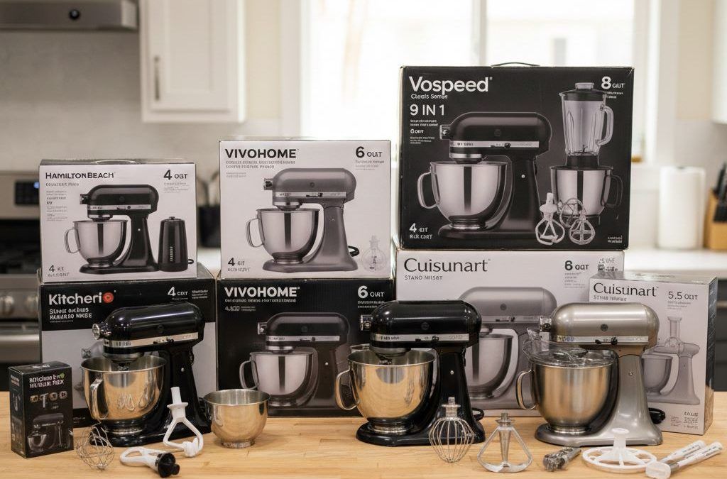 Best kitchen stand mixers comparison showing power levels, bowl capacities, and overall value for home baking and cooking.
