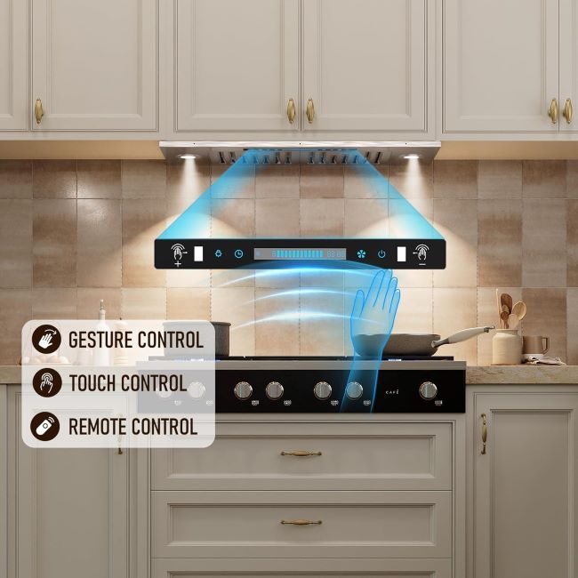 IKTCH built-in range hood 900 CFM stainless steel with touch and gesture controls